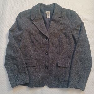 L.L. Bean Wool Blend Tweed Jacket Misses' Size Large Regular